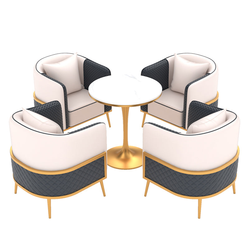 Traditionele luxe stenen eettafel, ronde dinettetafel voor eetkamer