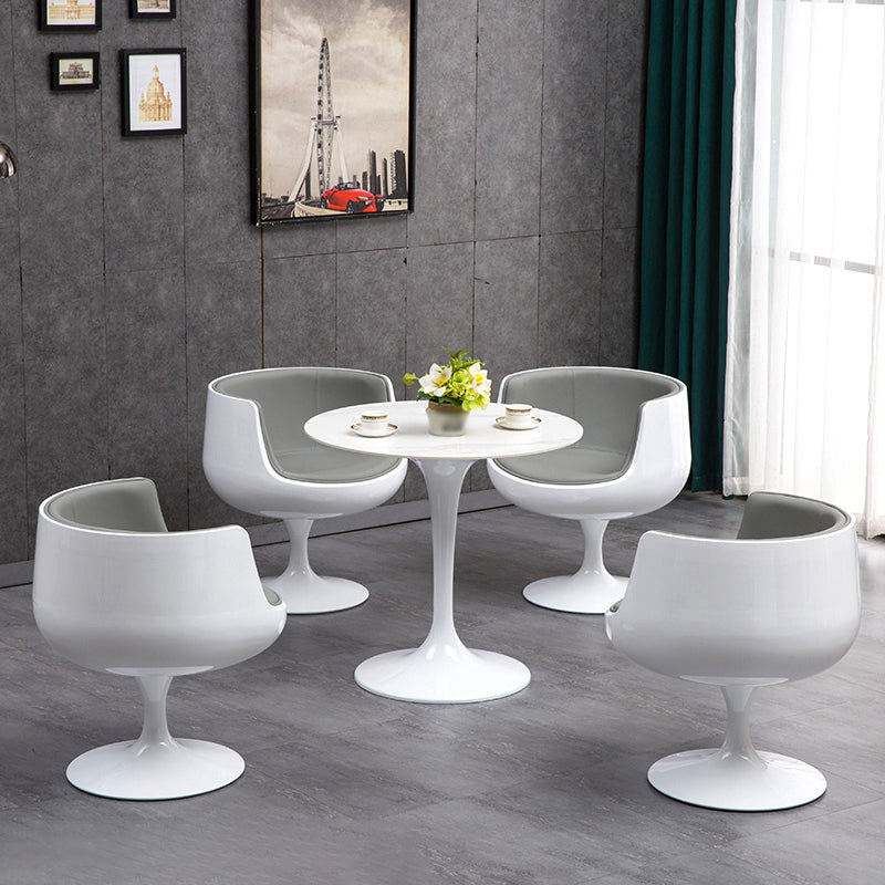 Modern Style Sintered Stone Scratch Resistant Dining Table Single Pedestal Base Round Table for Home