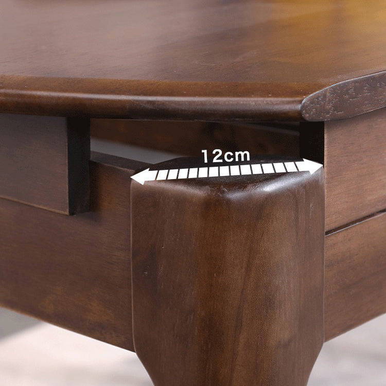 Extendable Rubber Wood Round Table Modern Adjustable Wood Table with 4 Legs