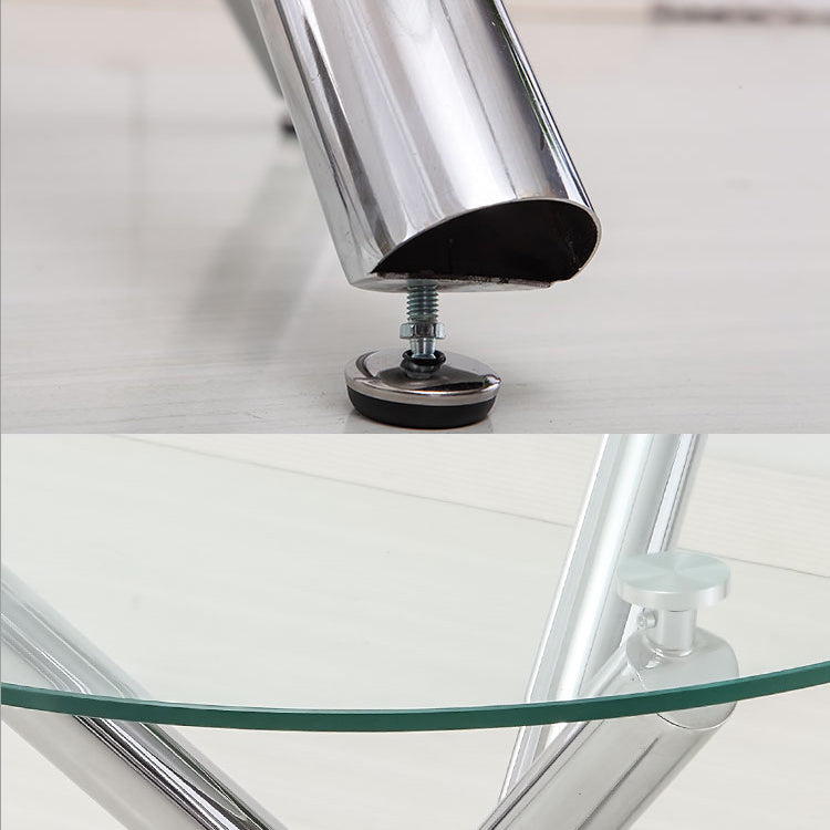 Ronde vorm transparant eettafel glazen tafel minimalistisch met 3 poten