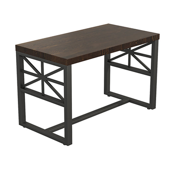 Industrial Solid Wood Dinner Room Kitchen Table Brown Trestle Base Table for Dinning Room