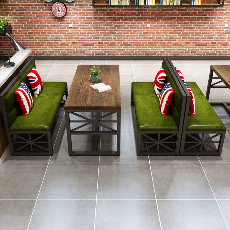 Industrial Solid Wood Dinner Room Kitchen Table Brown Trestle Base Table for Dinning Room