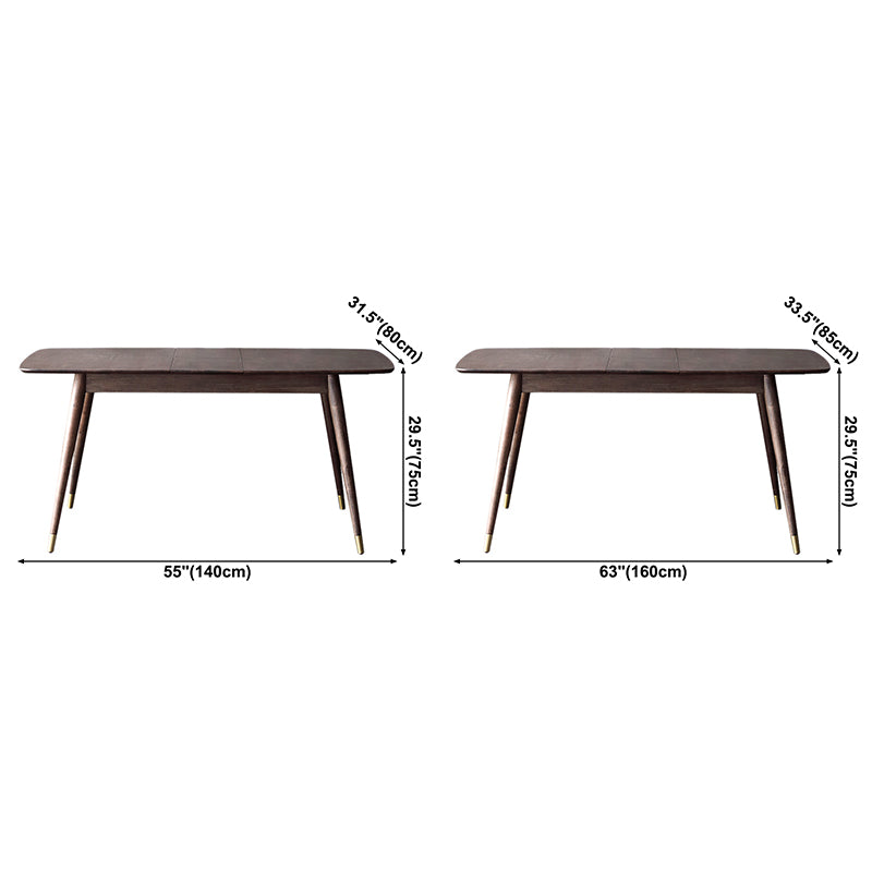 Table à manger rectangulaire extensible table de chêne réglable moderne avec 4 jambes