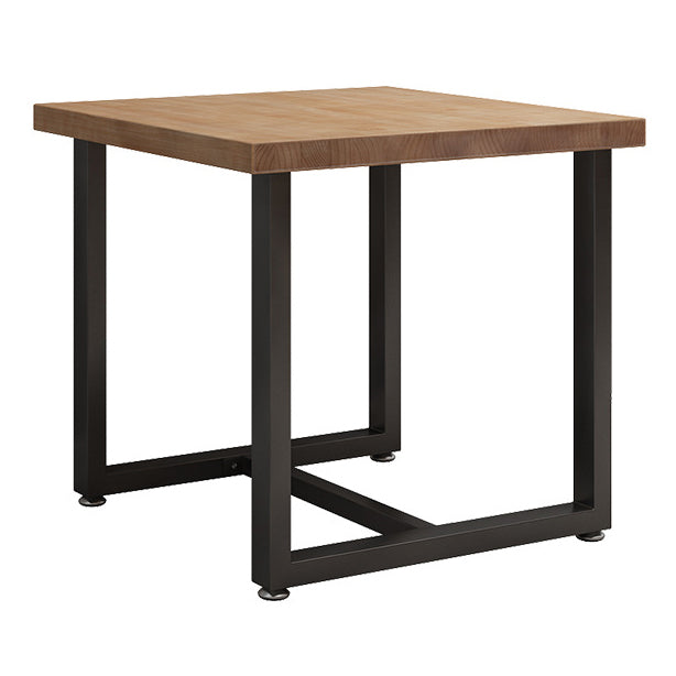 Mesa de cocina de la cena de madera maciza industrial mesa de cocina marrón con marco negro para comedor