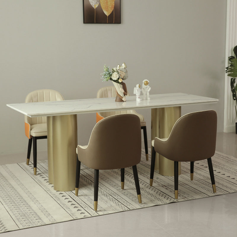 Metal Traditional Luxury Rectangle Indoor Table Sintered Stone Table for Home