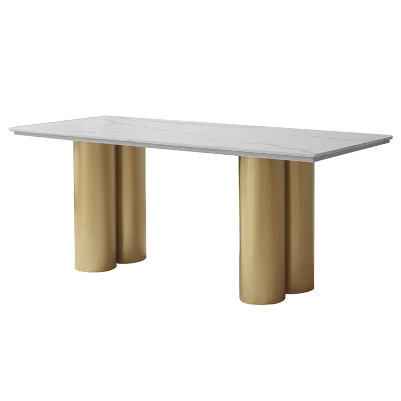 Metal Traditional Luxury Rectangle Indoor Table Sintered Stone Table for Home