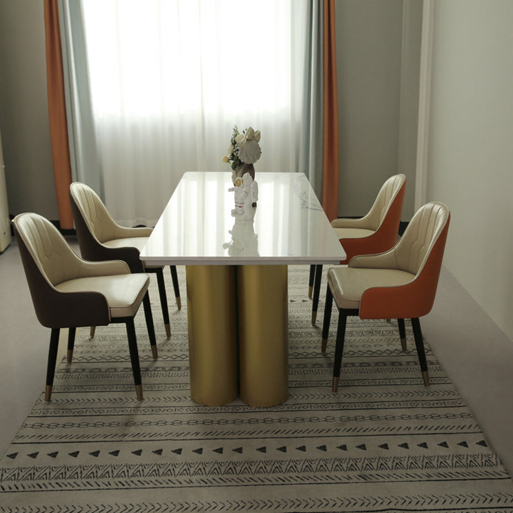 Metal Traditional Luxury Rectangle Indoor Table Sintered Stone Table for Home