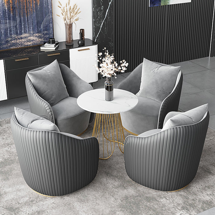 Tradizionale sito da pranzo rotondo di lusso tavolo in pietra sala da pranzo mobili per la casa