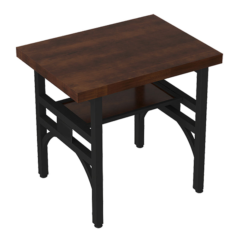 Industrial Style Solid Wood Dinner Room Kitchen Table Brown Metal Base Table for Dinning Room