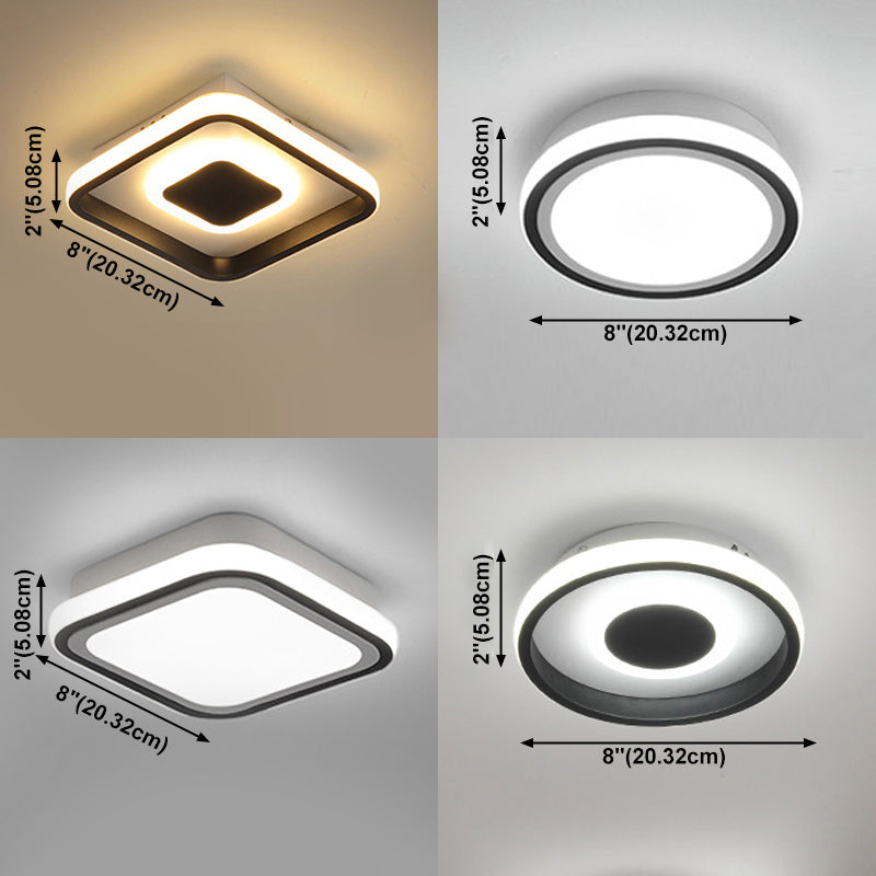 Lámpara de techo geométrica Lámpara LED minimalista de metal para pasillo montada en el techo en negro