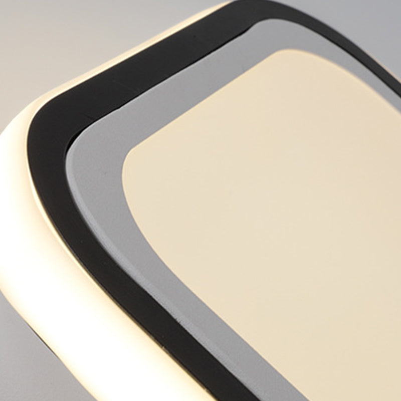 Lámpara de techo geométrica Lámpara LED minimalista de metal para pasillo montada en el techo en negro