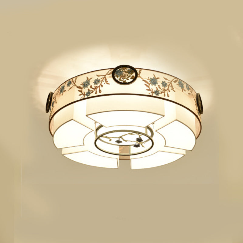 5/7/11 Teste Flush Mount Stile Cinese Tessuto Flush Plafoniera per Sala da pranzo