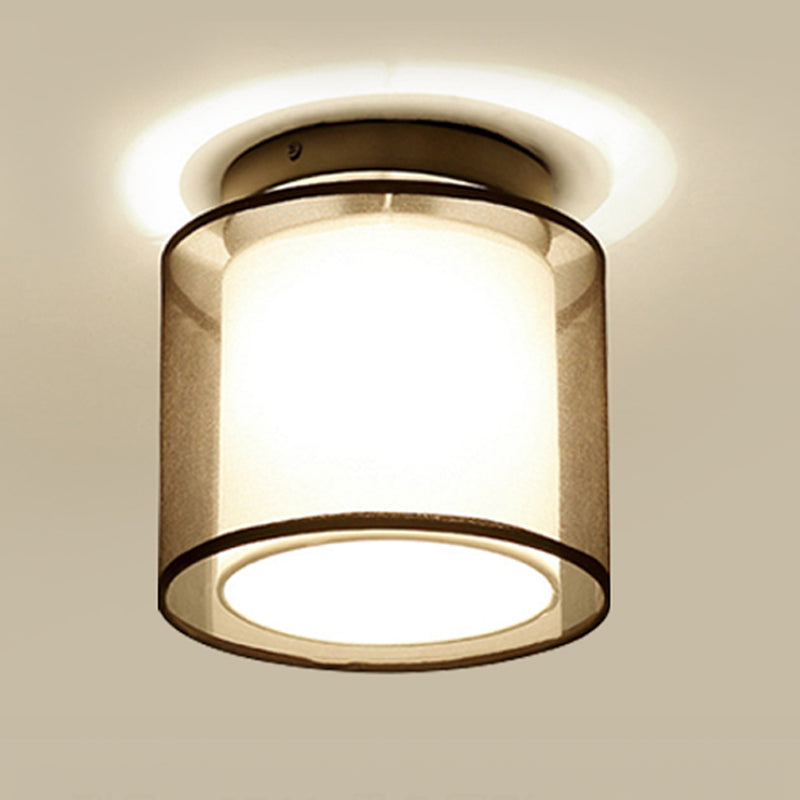 Plafoniera da incasso in tessuto stile cinese quadrata/rotonda per sala da pranzo