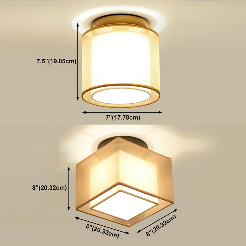 Plafoniera da incasso in tessuto stile cinese quadrata/rotonda per sala da pranzo