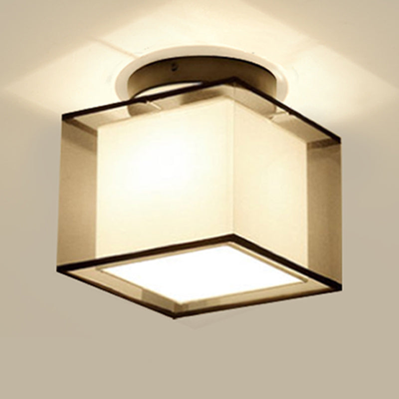 Plafoniera da incasso in tessuto stile cinese quadrata/rotonda per sala da pranzo