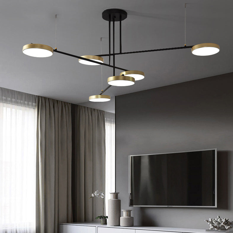 Lampade a sospensione rotonda moderna lampada lampadario a più luci con ombra acrilica bianca