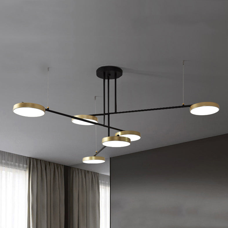 Lampade a sospensione rotonda moderna lampada lampadario a più luci con ombra acrilica bianca