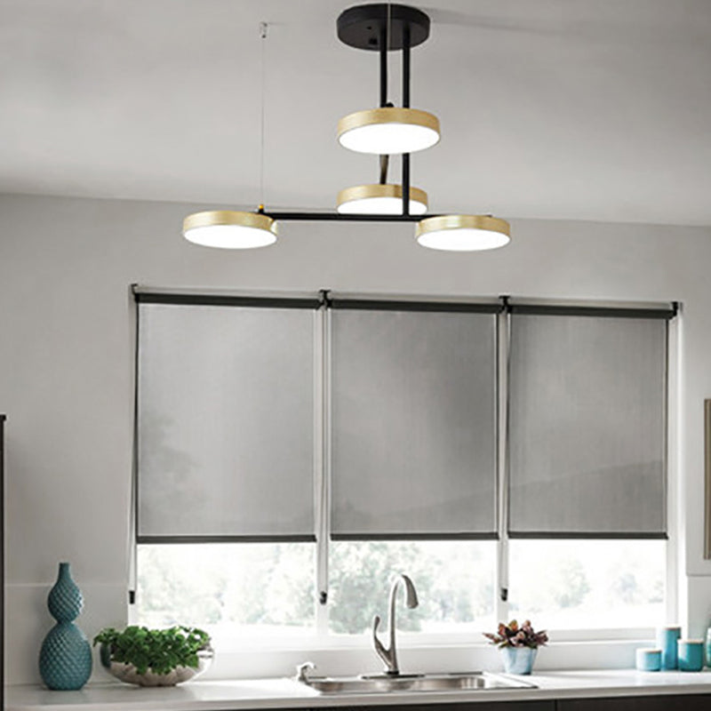 Lampade a sospensione rotonda moderna lampada lampadario a più luci con ombra acrilica bianca