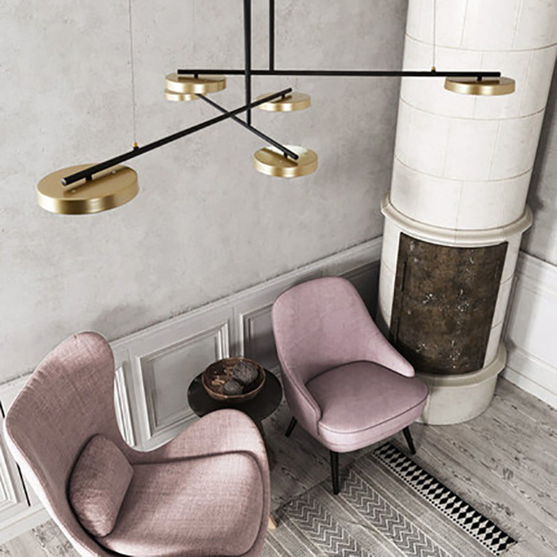 Lampade a sospensione rotonda moderna lampada lampadario a più luci con ombra acrilica bianca