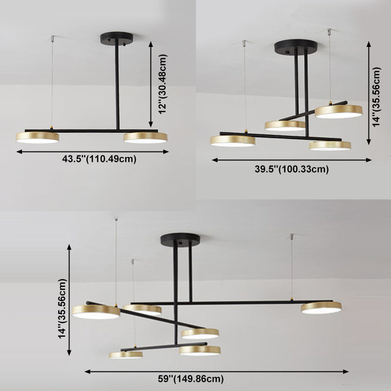 Lampade a sospensione rotonda moderna lampada lampadario a più luci con ombra acrilica bianca