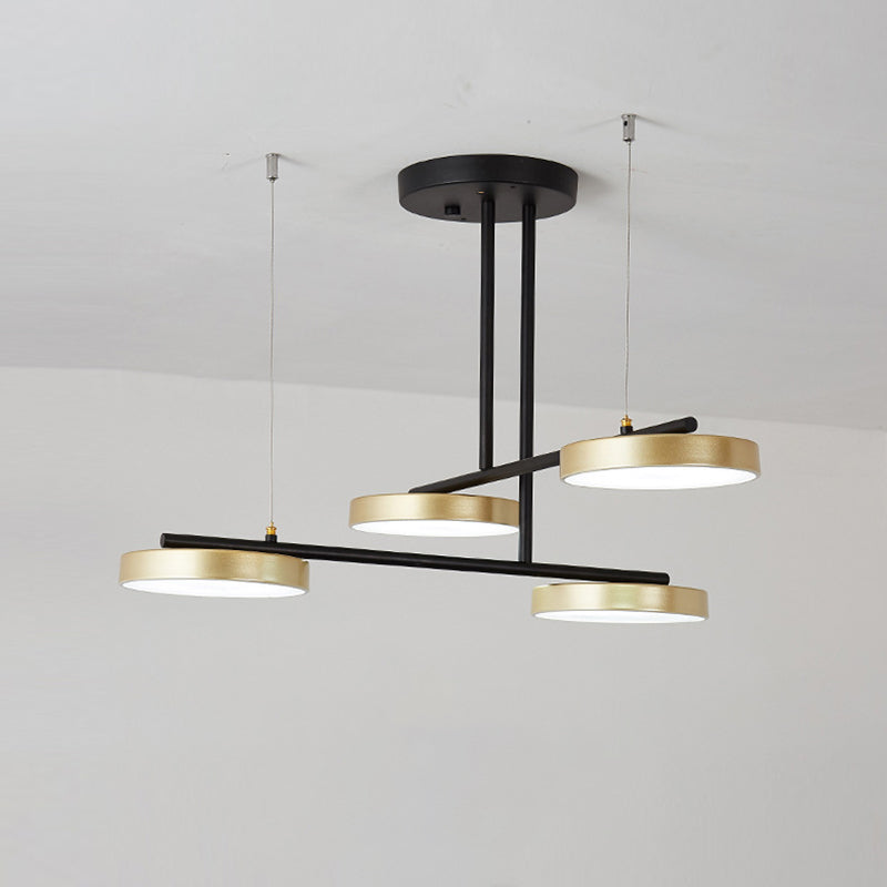 Lampade a sospensione rotonda moderna lampada lampadario a più luci con ombra acrilica bianca