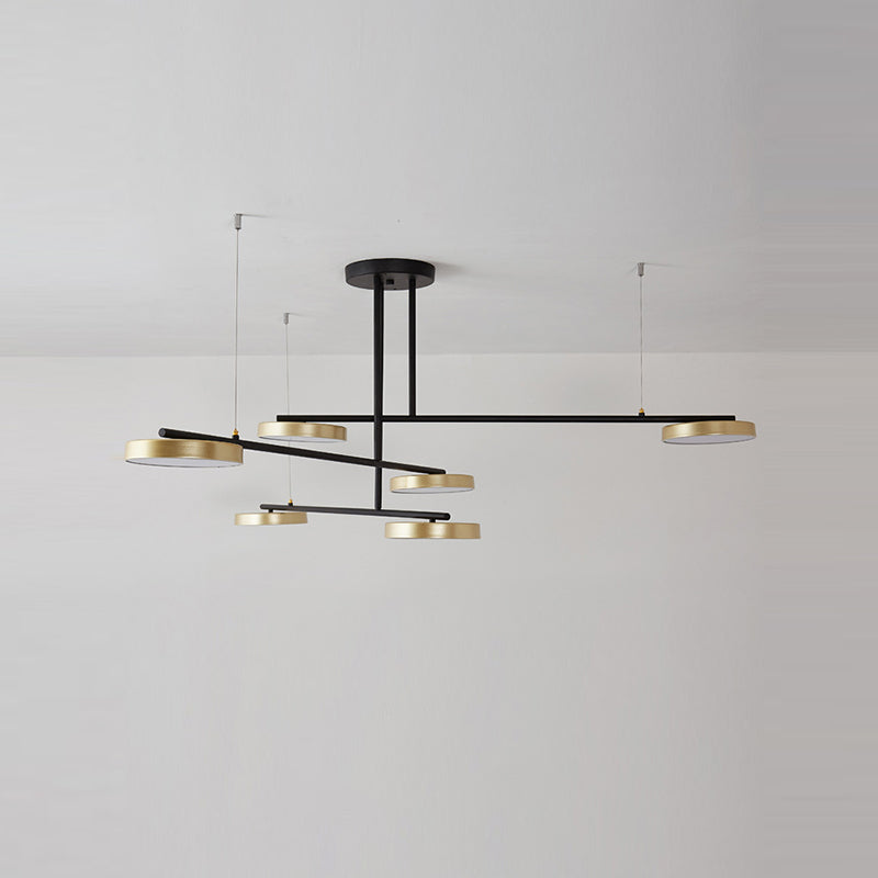 Lampade a sospensione rotonda moderna lampada lampadario a più luci con ombra acrilica bianca