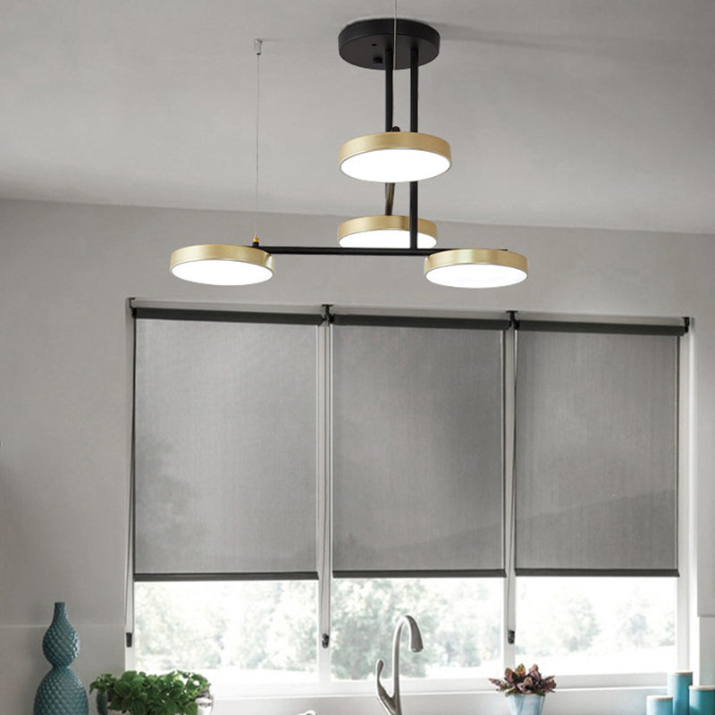 Lampade a sospensione rotonda moderna lampada lampadario a più luci con ombra acrilica bianca