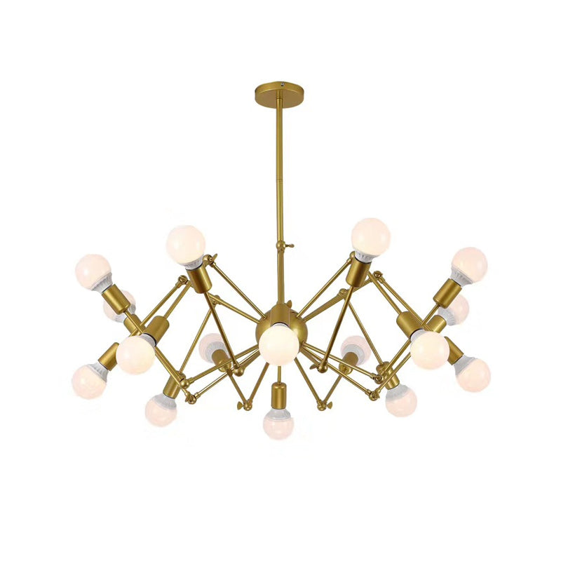 Spider hanger verlichtingsarmaturen Moderne multidichte gouden kroonluchter lamp voor restaurant