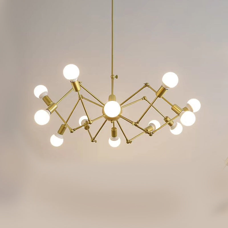 Spider hanger verlichtingsarmaturen Moderne multidichte gouden kroonluchter lamp voor restaurant