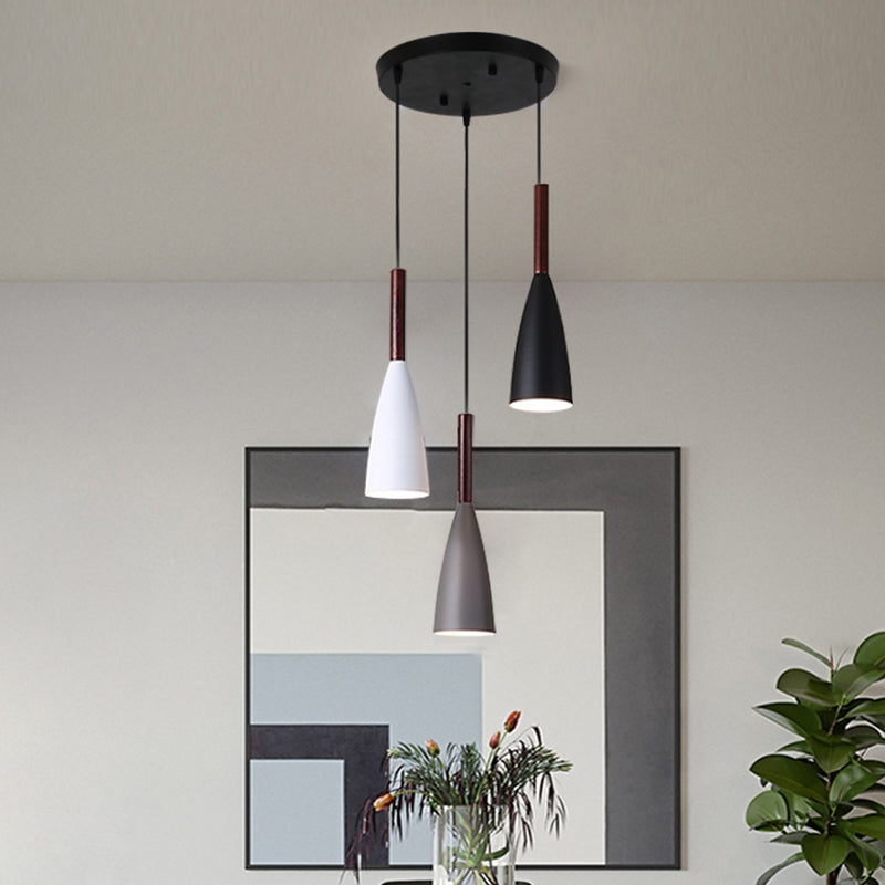 Lámpara colgante colgante moderna de Macaron Bell Luces colgantes de metal para restaurante para restaurante