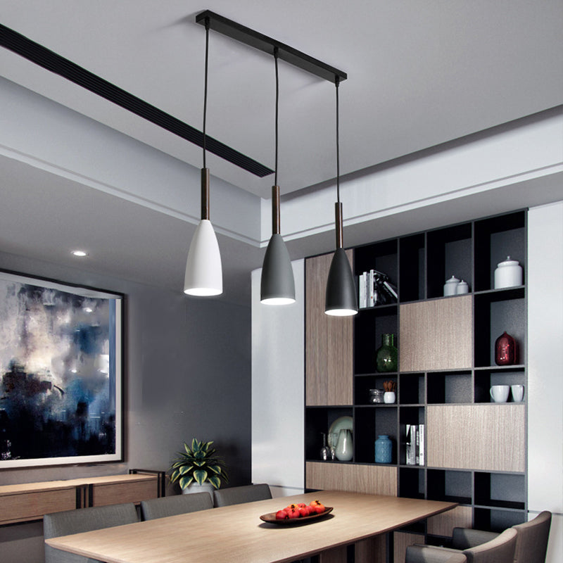 Lámpara colgante colgante moderna de Macaron Bell Luces colgantes de metal para restaurante para restaurante