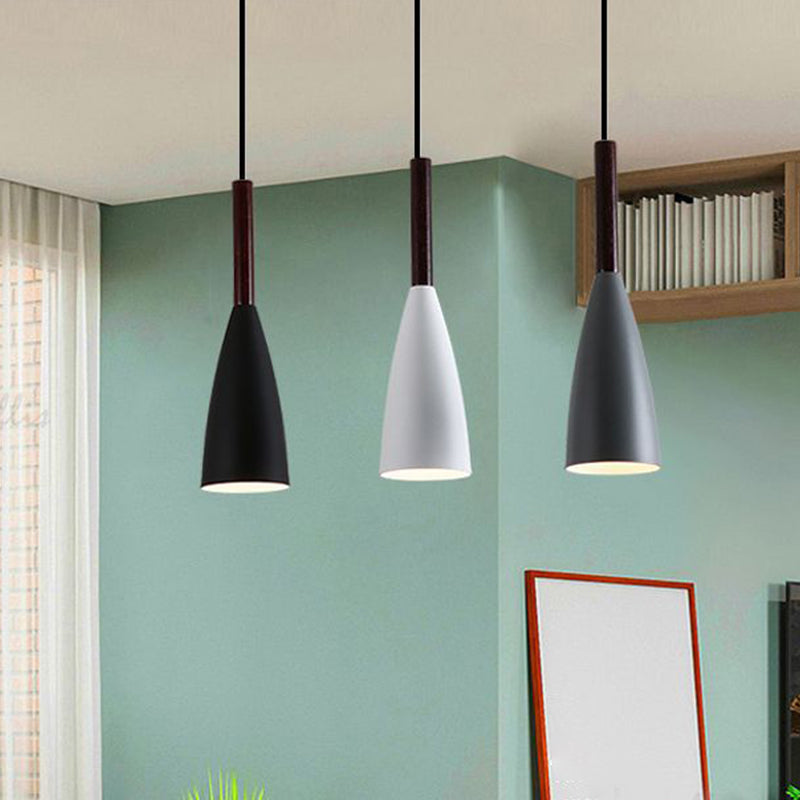 Lámpara colgante colgante moderna de Macaron Bell Luces colgantes de metal para restaurante para restaurante