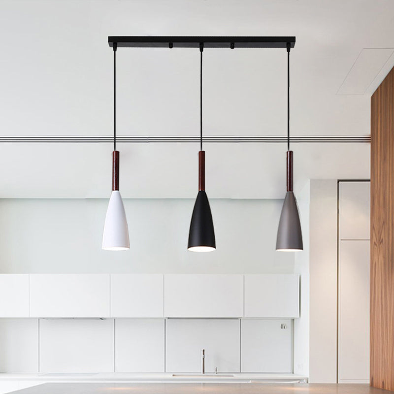 Lámpara colgante colgante moderna de Macaron Bell Luces colgantes de metal para restaurante para restaurante