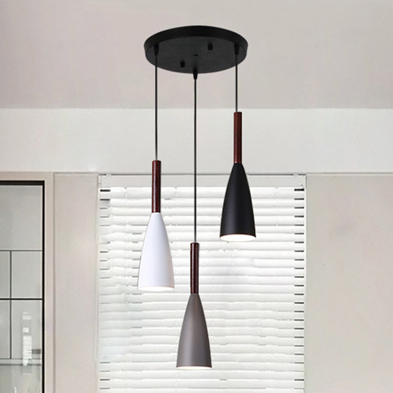 Lámpara colgante colgante moderna de Macaron Bell Luces colgantes de metal para restaurante para restaurante