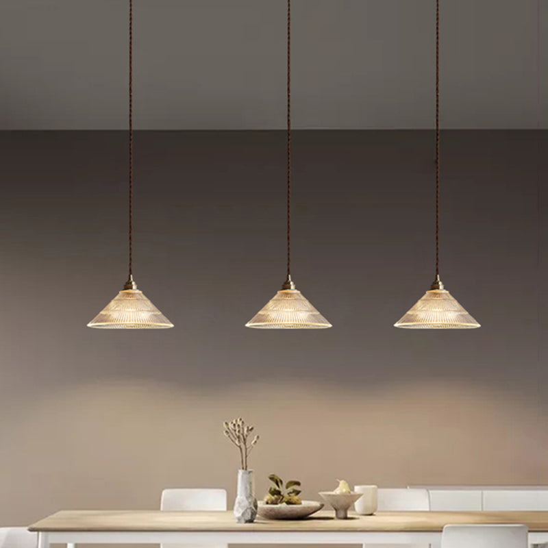 Moderner Stil konischer Decke anheizt hängendes Lichtglas Schlafzimmer Hängende Leuchte in klar