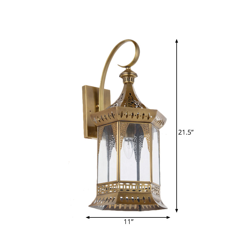 1 Light Lantern Murn Lighting Arabian Brass Metal Sconce Lightture pour chambre à coucher