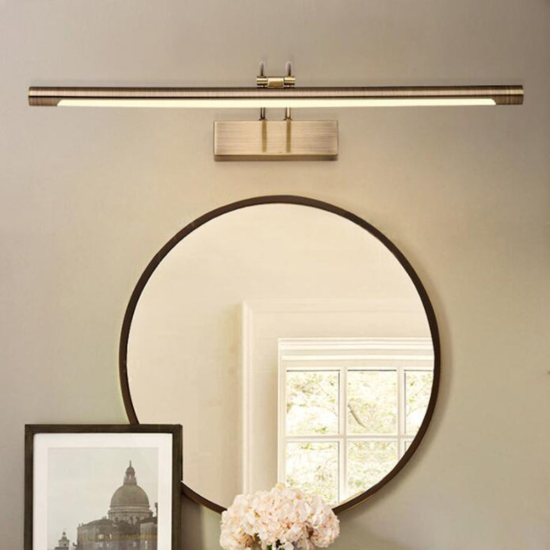 Linear Metallic Bar Vanity Light Contemporary Wall Mount Light in Bronze