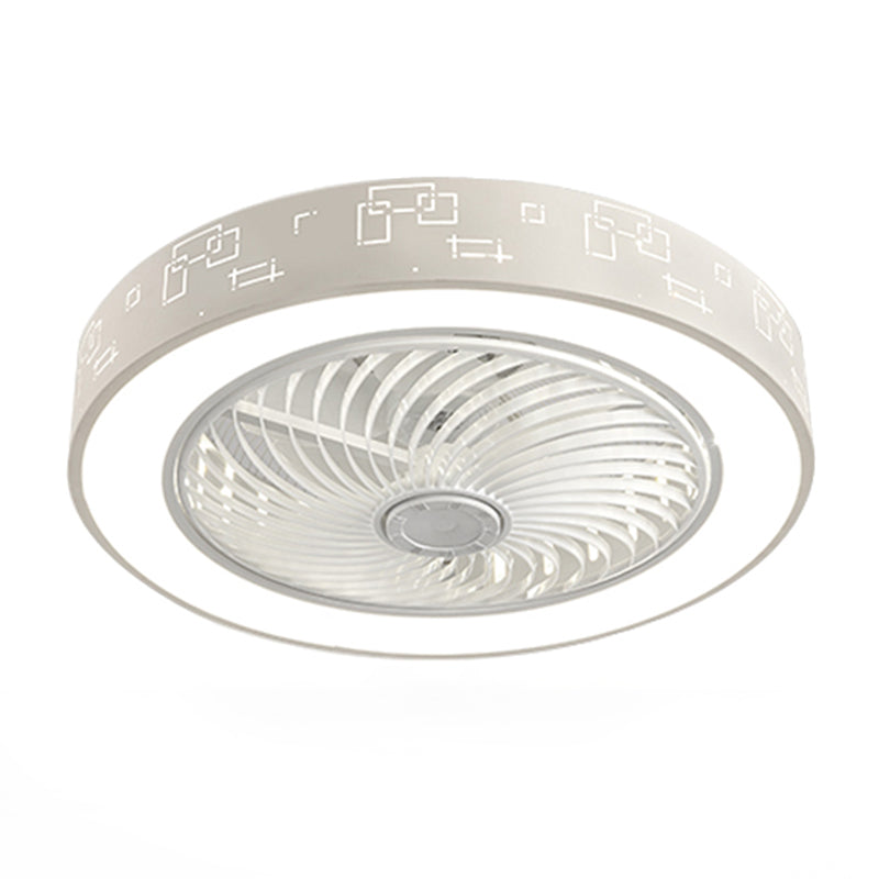 Lámpara de ventilador en forma de tambor rosa caricatura led metal semi flush luz para habitación infantil