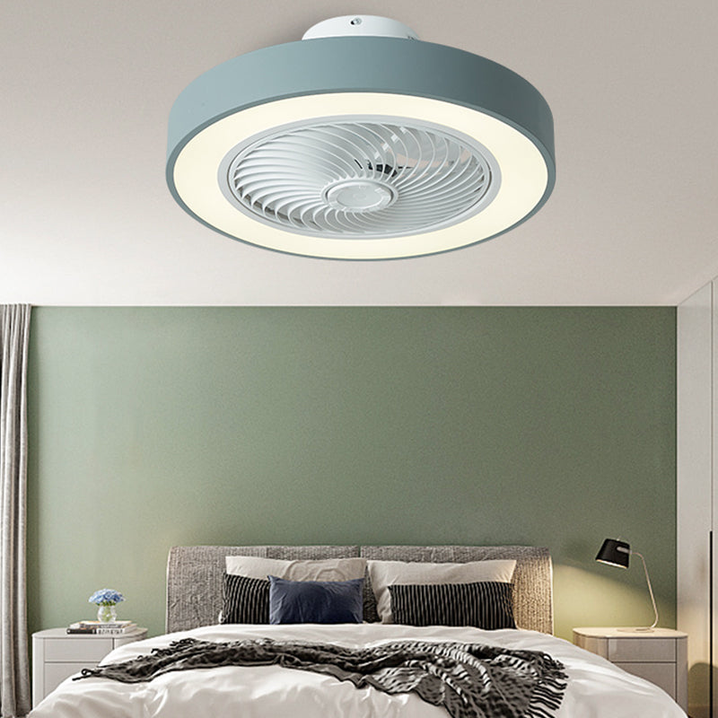Makkaron -trommelförmige Lüfterbeleuchtung Acryl Kinder Schlafzimmer LED SEMI BUSH MOUNT LAMPE