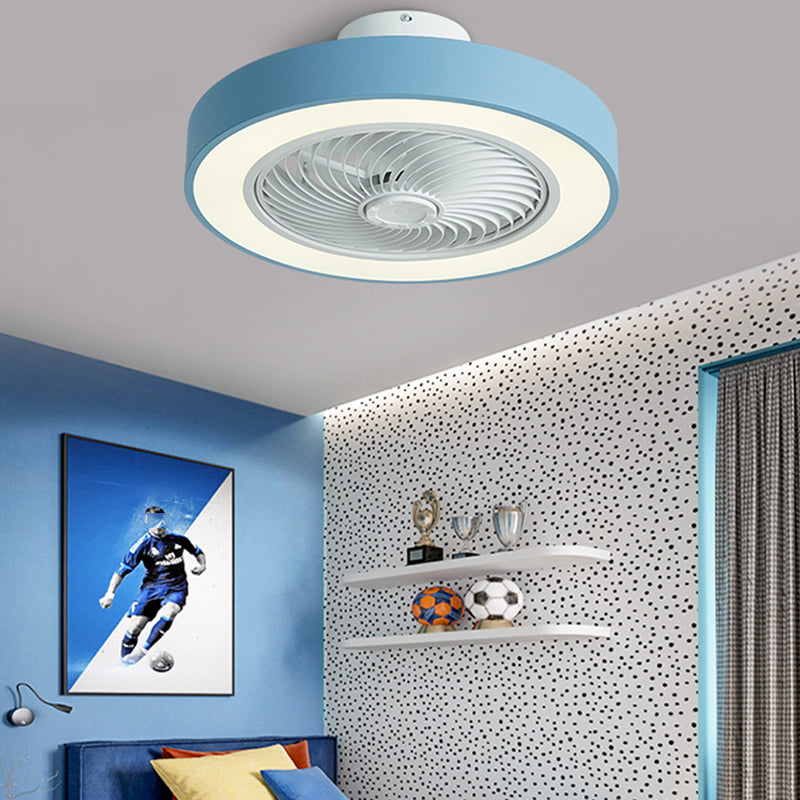 Makkaron -trommelförmige Lüfterbeleuchtung Acryl Kinder Schlafzimmer LED SEMI BUSH MOUNT LAMPE