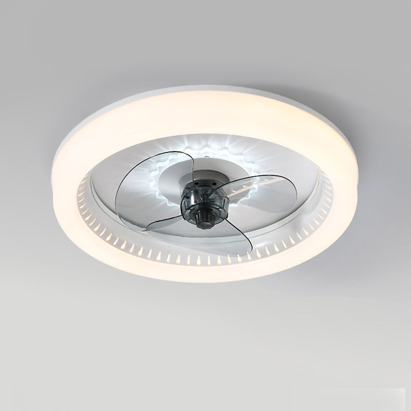 Acrylrunde LED -Spülen -Decken -Deckenventilator Makkaronstil Halbflush -Leuchte für Schlafzimmer