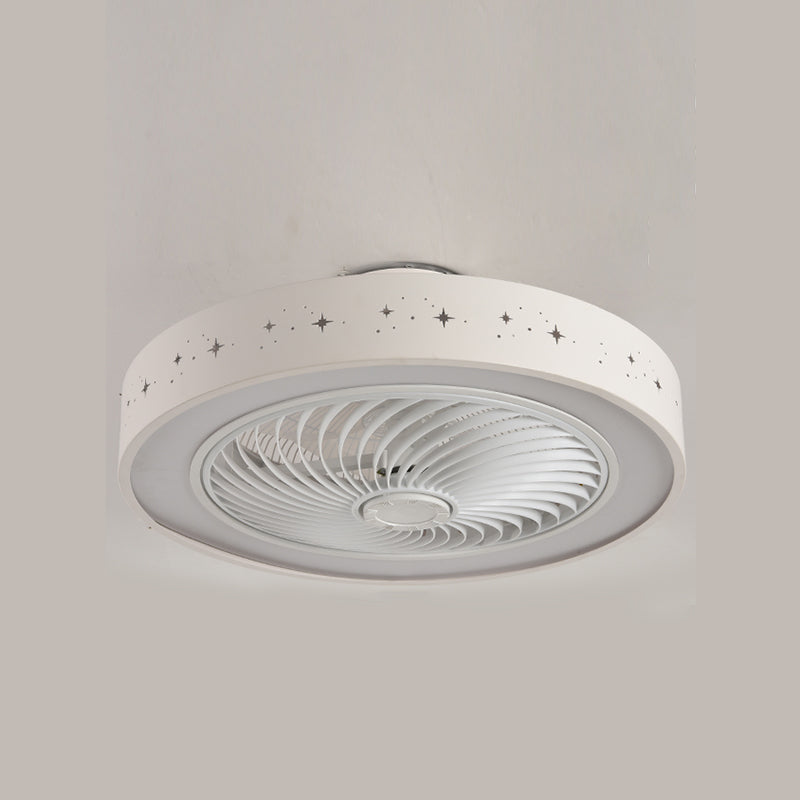 Weiße kreisförmige Lüfterleuchte Nordic LED Metal Semi Flush Deckenleuchte