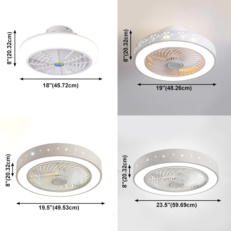 Weiße kreisförmige Lüfterleuchte Nordic LED Metal Semi Flush Deckenleuchte