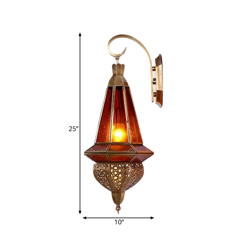 1 Bulb Metal Wall Lamp Sconce Art Deco Brass Urn Restaurant Wall Mounted Lighting