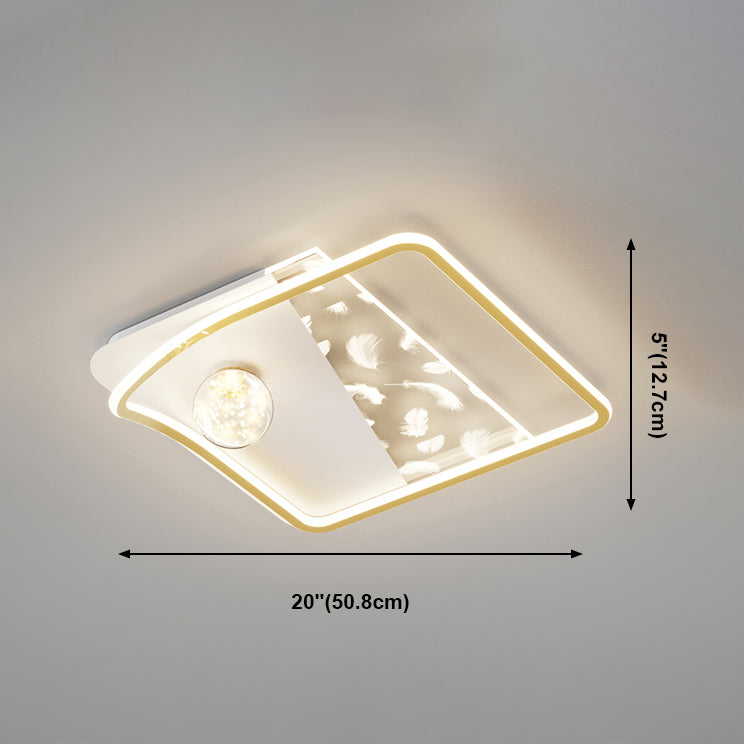 Lampada da soffitto da incasso in stile moderno a 3 luci con paralume geometrico in oro
