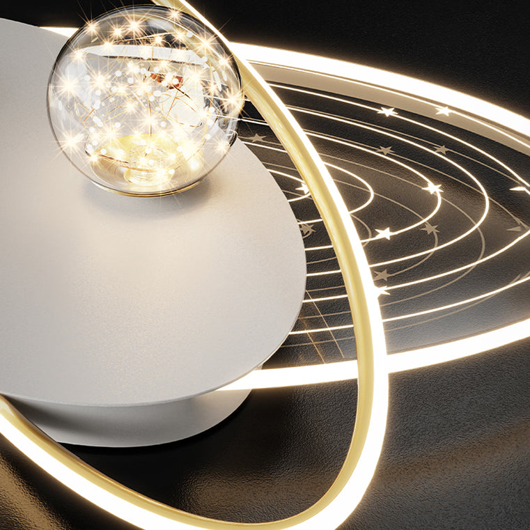 Round Shade 4-Lights Flush Mount Modern Style Flush Mount Ceiling Lighting Fixture in Gold