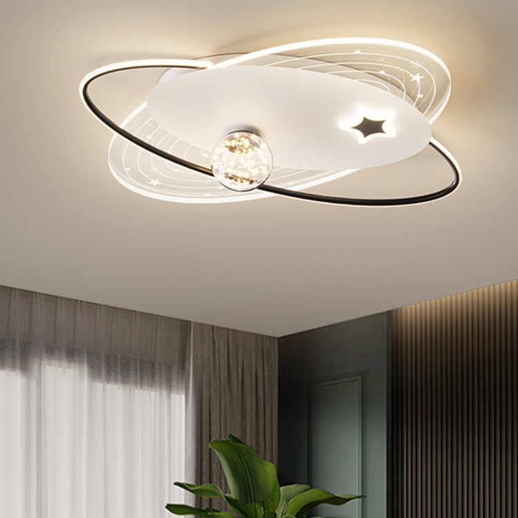 Assunzione moderna a filo in stile moderno a 4 luci a 4 luci in finitura nera