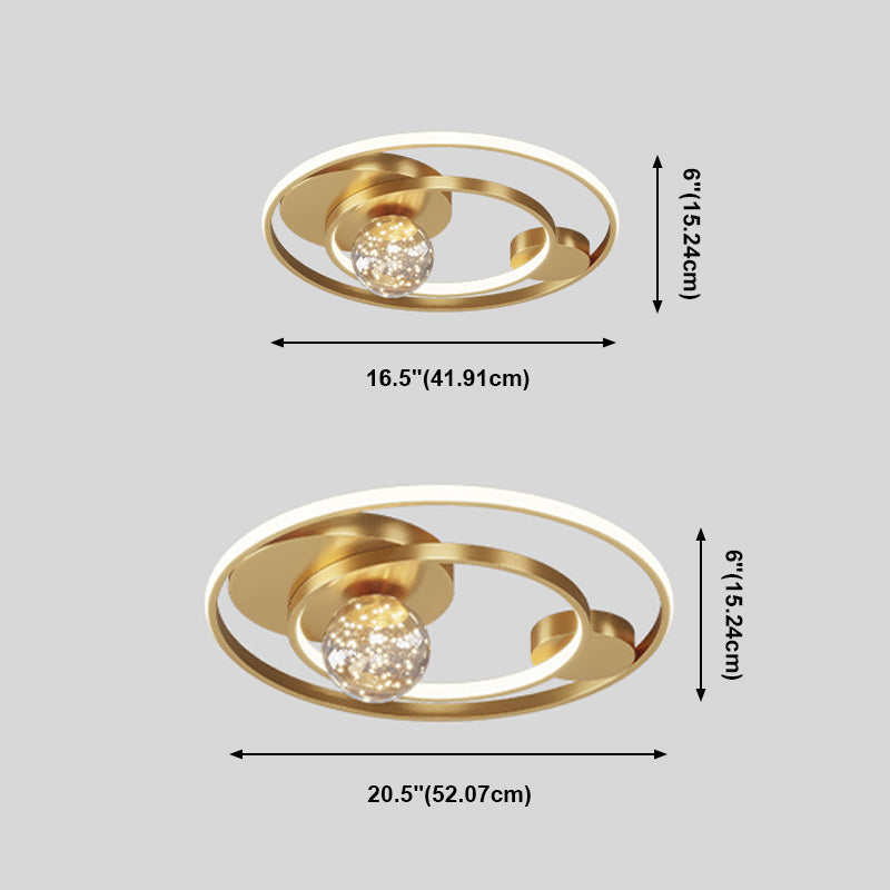 Round Shade 3-Lights Modern Style Flush Mount Ceiling Lighting Fixture for Living Room Bedroom