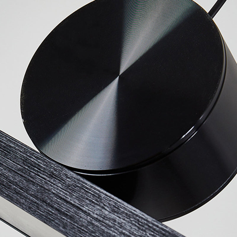 1-Light Linear Island Lighting Fixtures Black Modern Style Aluminum Hanging Lamps