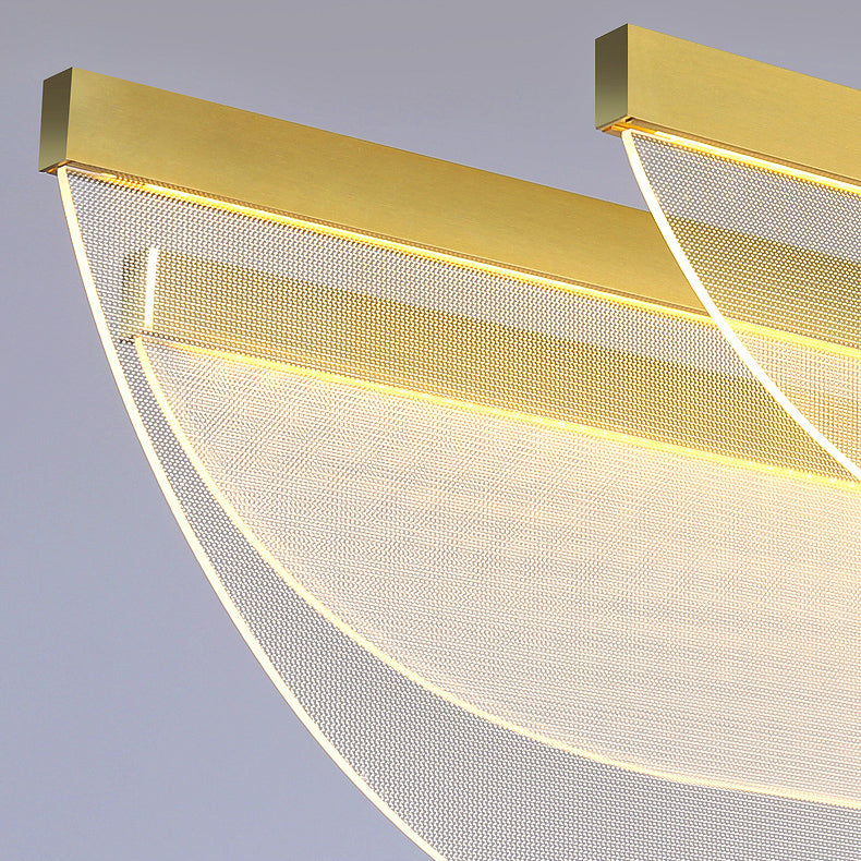 Modern Lighting Chandelier Island Lighting Fixtures Metal 3 Light Island Lights in Gold